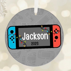 Gaming Ornament, Personalized Video Game Ornament, Ceramic Christmas Tree Ornament Valentines Day Boy Gift