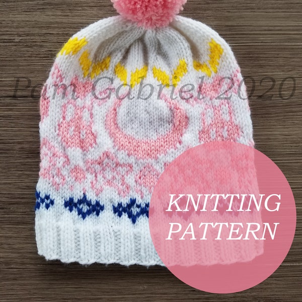 Sailor Moon Fair Isle Hat - Knitting Pattern Only - Instant Download