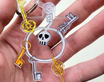 Skeleton Key Ghost Type Klefki Keychain - Pokemon Inspired Concept