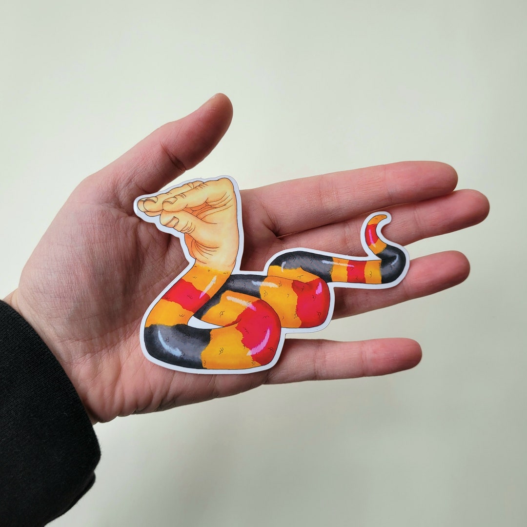 Hand Snake Vinyl Sticker (scratch and Weatherproof) - Etsy