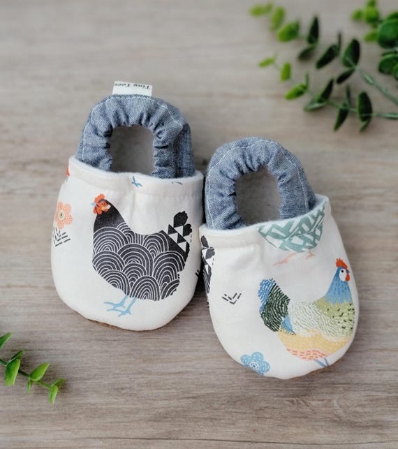 Chicken Baby Booties, Handmade Baby Shoes, Chicken Toddler Shoes