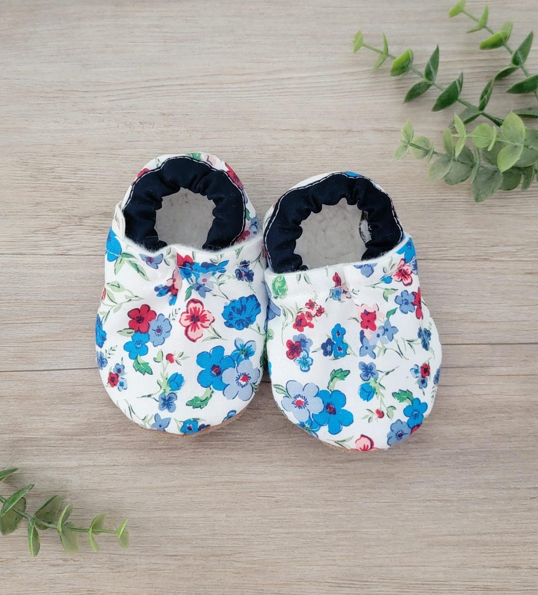 Babyhug Mittens and Booties Floral Print - Blue main image 1