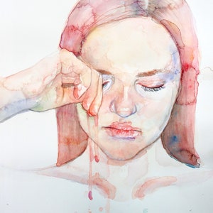 Sleep watercolor 8.5x11 print