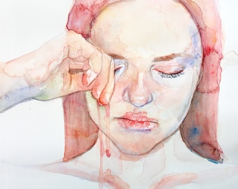 Sleep watercolor 8.5x11 print