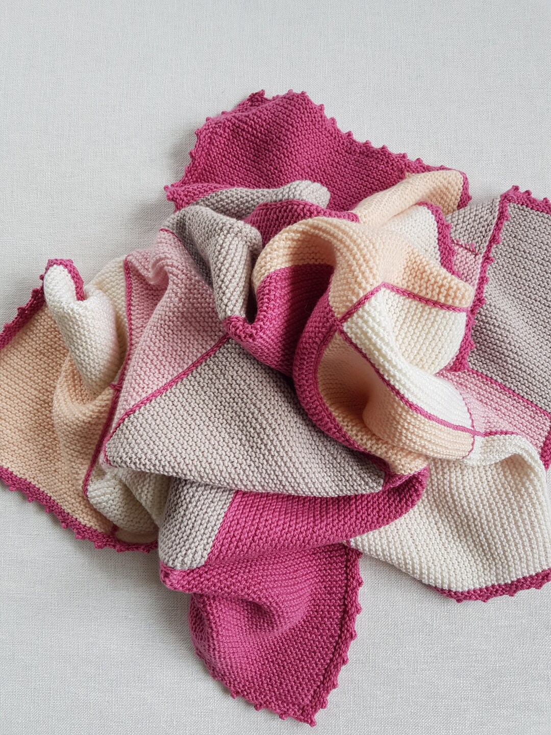 Knitted Baby Girl Blanket, Merino Wool Blanket, Baby Knit Blanket, Pink