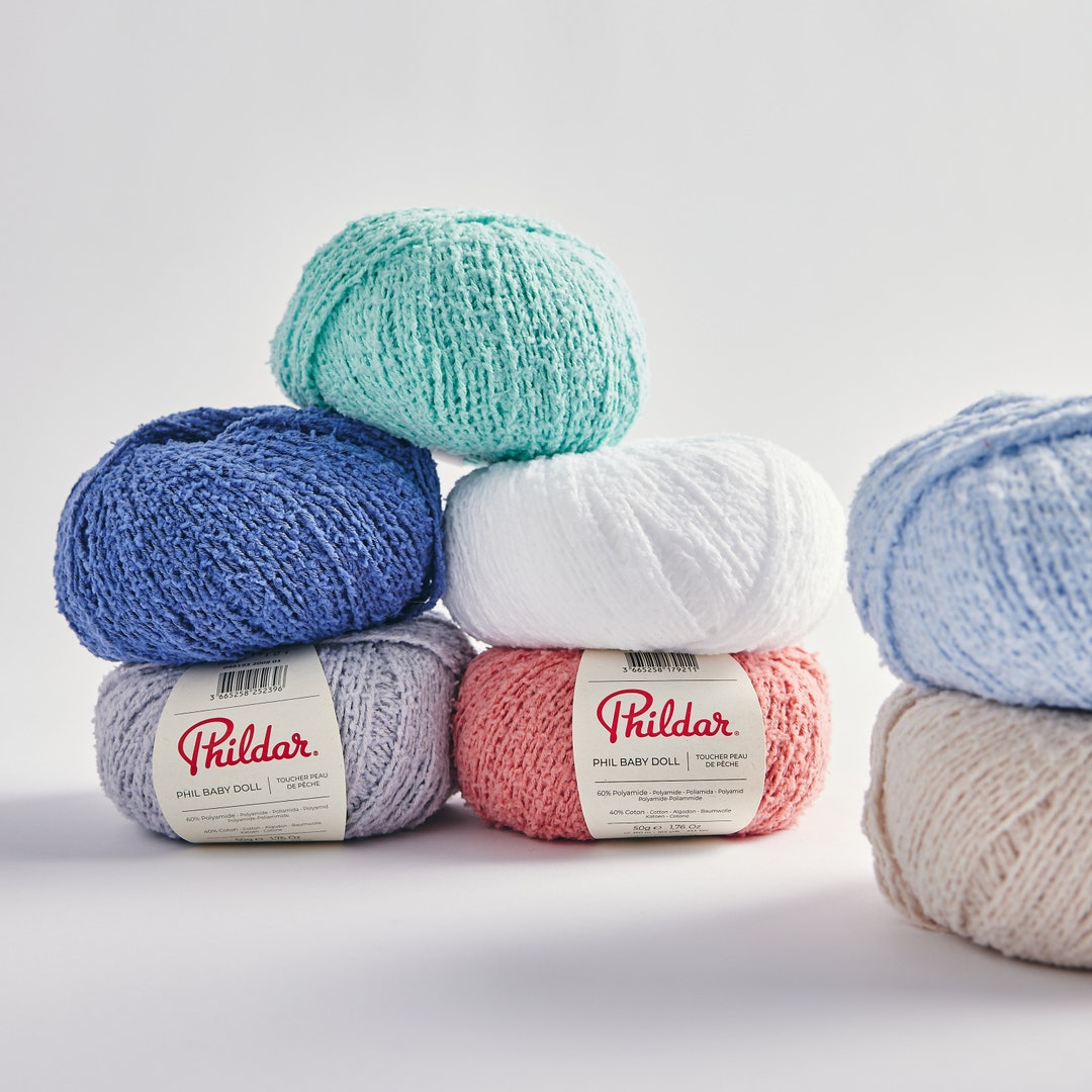 Light Worsted Cotton Knitting Yarn, DK Weight Soft Fluffy Yarn, PHILDAR