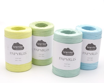 Raffia Paper Yarn: Kremke Papyrus Crochet Ribbon - 100g/153m
