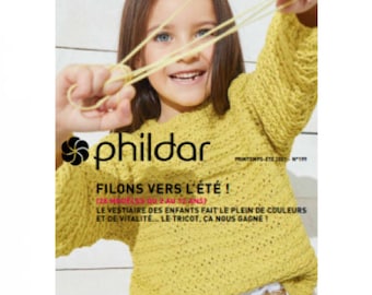 Phildar knitting magazine 199, Modèles de tricot pour enfants en français, Modèle de pulls, Modèle de bonnet