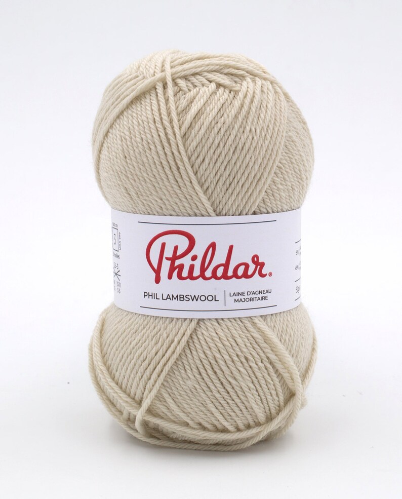 Sport Weight Soft Baby Washable Wool Yarn, PHILDAR Lambswool, Fine