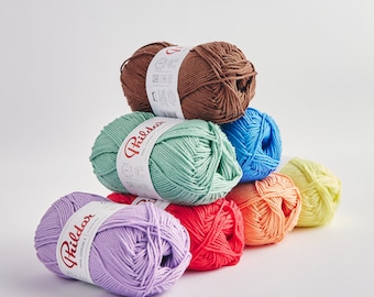 Cotton yarn Phildar Coton 3: soft lightweight mercerized organic thread for knitting summer clothes