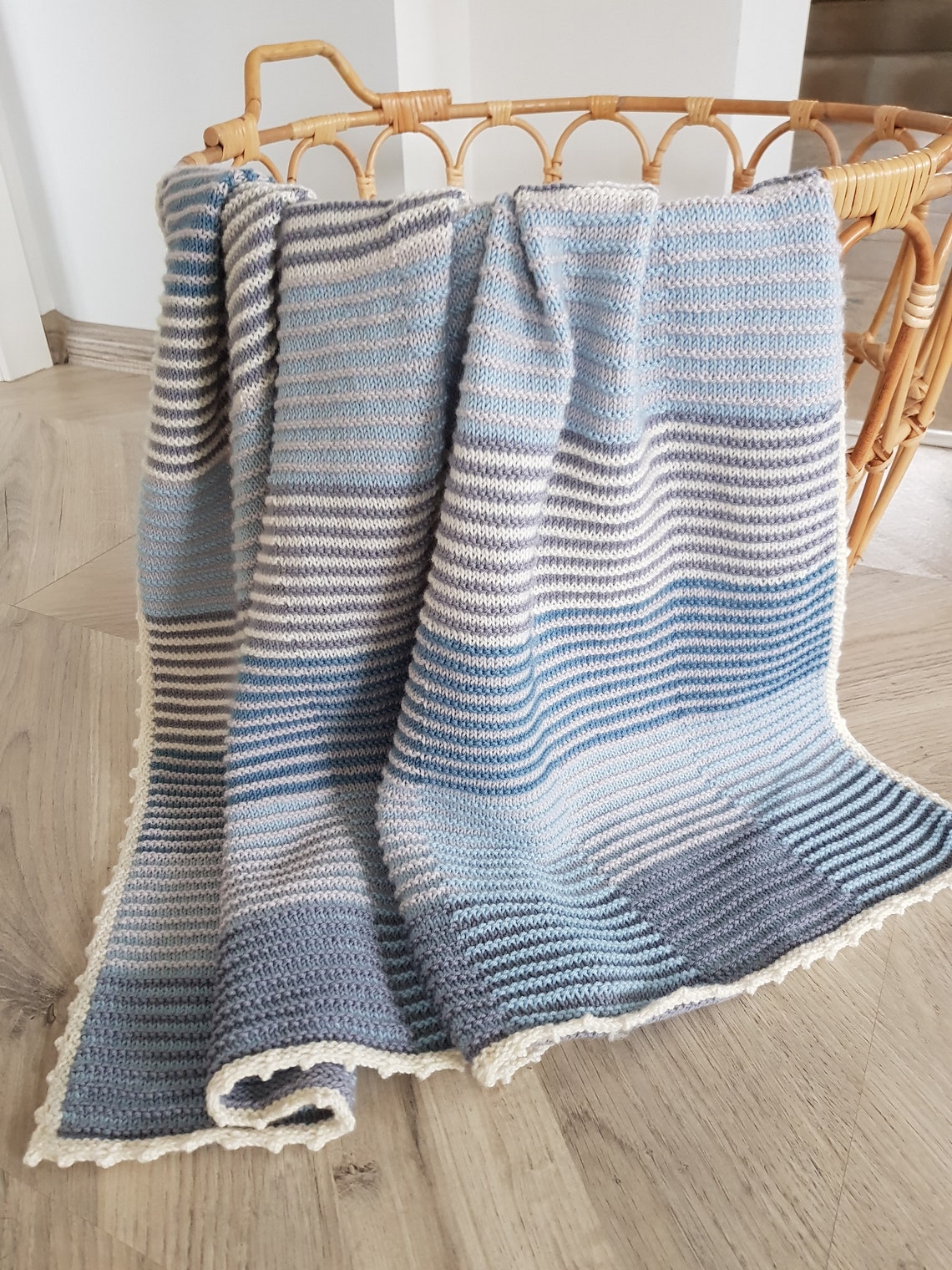 Knit Baby Blanket Merino Wool Knitted Baby Blanket Etsy