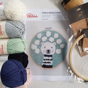 Set of 4 hand-tufting coasters making kit  punch needle kit for beginners  - Shop ecodiymarket Knitting, Embroidery, Felted Wool & Sewing - Pinkoi