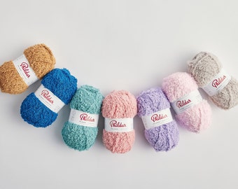 Teddy yarn Phildar Douce, Fleece sherpa polyester aran weight yarn 50 g /86 m