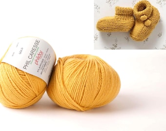 PHILDAR Phil Caresse yarn, Washable soft acrylic polyamide blend baby yarn