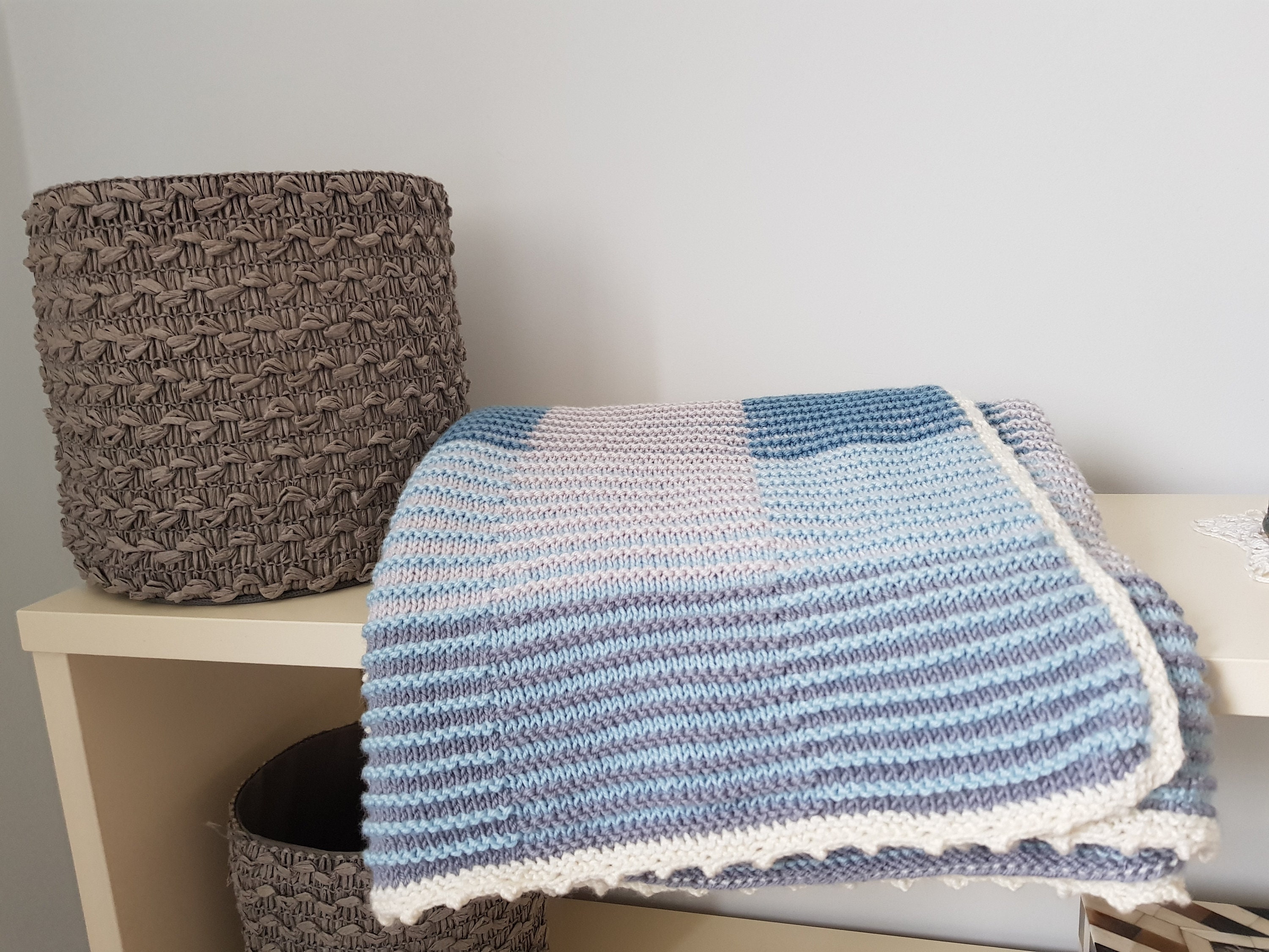 Knit Baby Blanket Merino Wool Knitted Baby Blanket Etsy