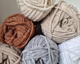 Fio de veludo para crochê amigurumi, manta de pelúcia, Pingo CHENILLE 100 g