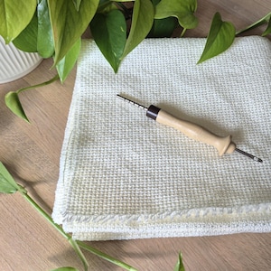 Pano de algodão para agulha de perfuração, tapete - Tela de tecido natural 50 x 170 cm - Tamanho 50 cm x 170 cm - Contagem 12–13