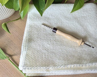 Chiffon en coton pour perforatrices et crocheter des tapis : 50 x 170 cm, tissage naturel
