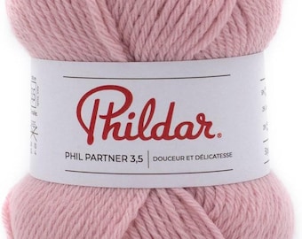 Pink Wool Blend Yarn: Phildar Phil Partner 3.5 - 50 g/130 m