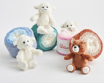 Phildar doudou baby blanket yarn, Soft fluffy teddy bear yarn with toy