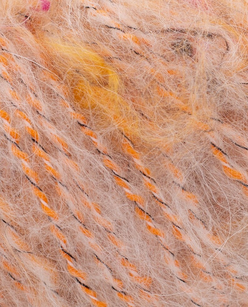 Chunky Mohair Yarn Phildar PASSION, Fluffy Bulky Variegated Yarn, Big