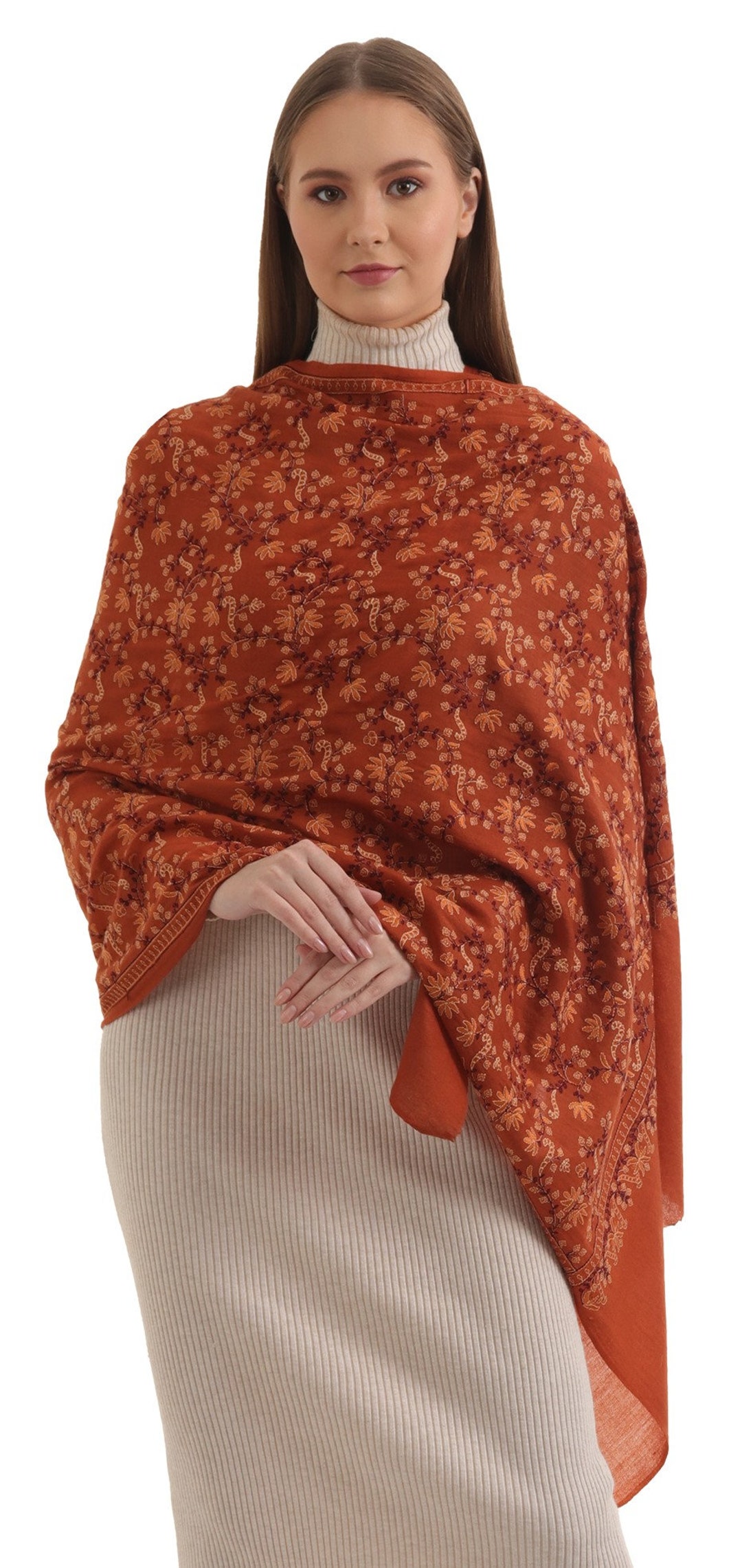 Talking Threads Ira Silver Grey Swarovski Pure Cashmere Stole main image 1