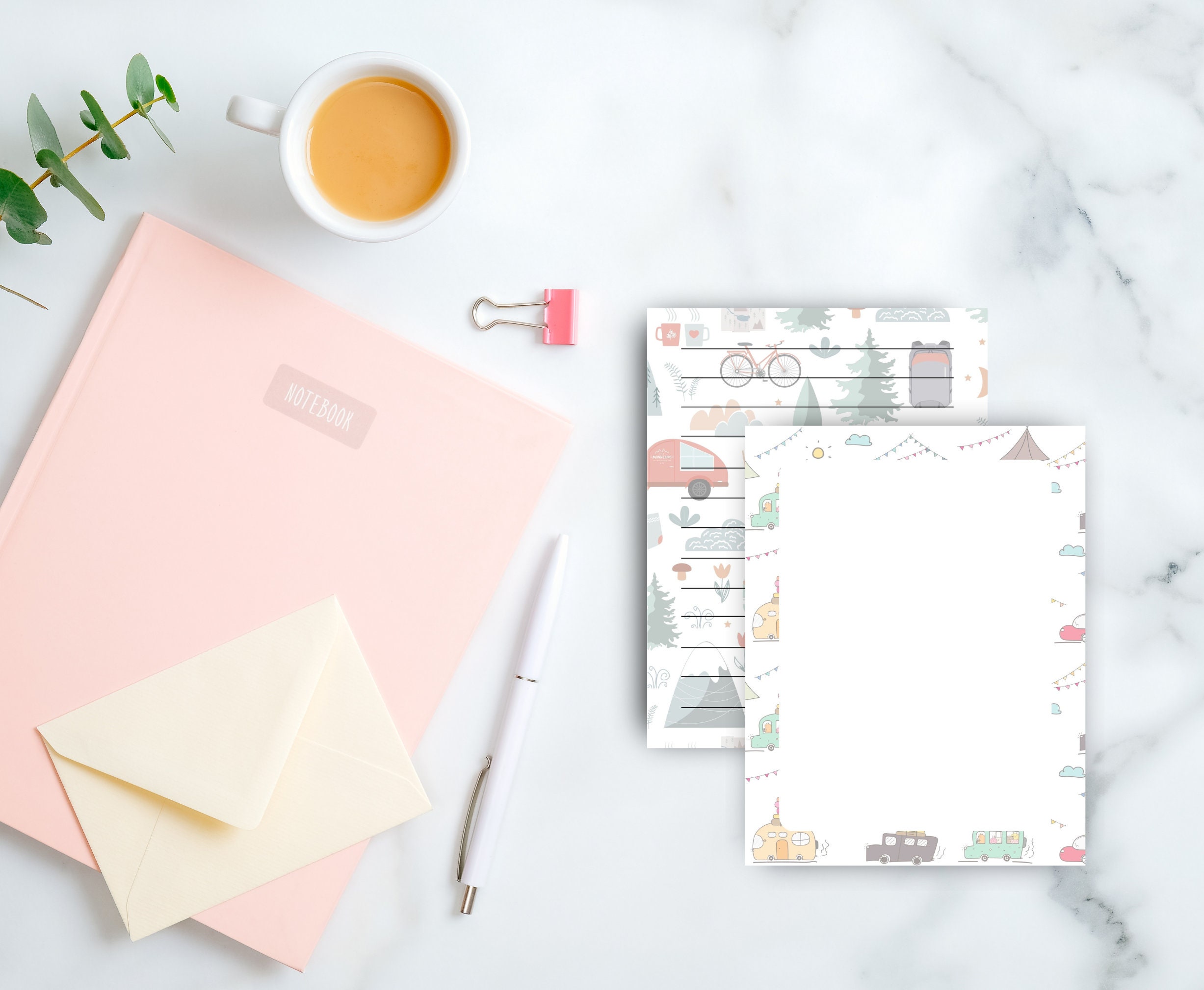 Printable Stationery Set US Letter Size PDF, Instant Download ...