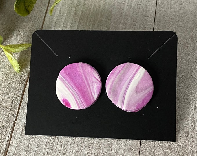 Purple Clay Earrings
