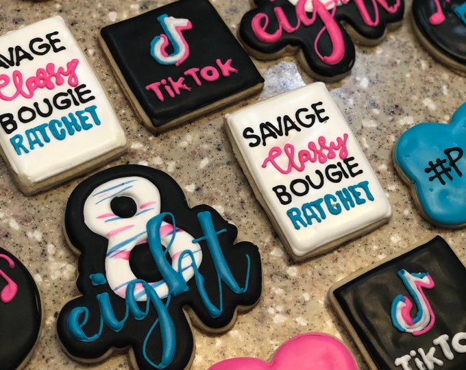Tik Tok Birthday Cookies Etsy