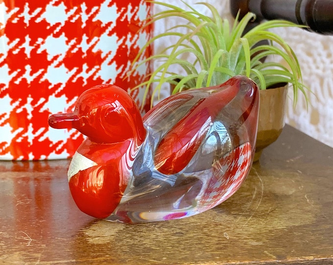 Vintage Art Glass Bird, Vintage Bird Paperweight, Vintage Hand blown Glass Bird