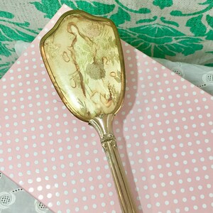 Vintage Gold Plated Hairbrush, Vintage Dresser Decor, Vintage Vanity Decor, Art Deco Vanity Hairbrush, Vintage Boudoir