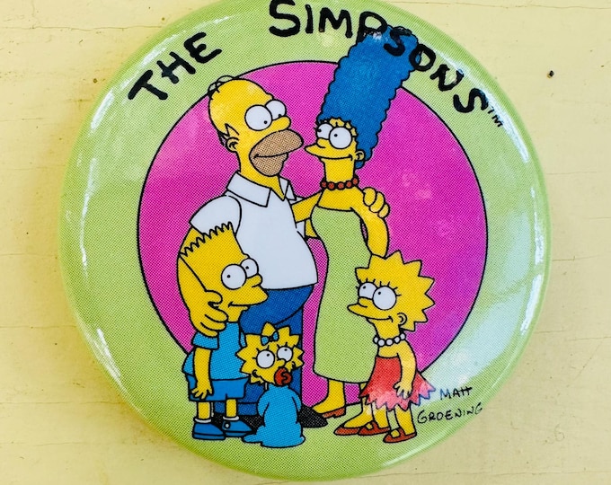 Vintage The Simpson's button, Bart Simpson pin, Vintage 1990s Novelty Pin, Vintage Simpsons pin, 1990s TV show, 1990s Memorabilia