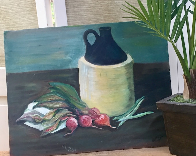 Vintage Original Still Life Painting, Vintage Still Life Painting, Vintage Original Painting, Vintage Kitchen Painting