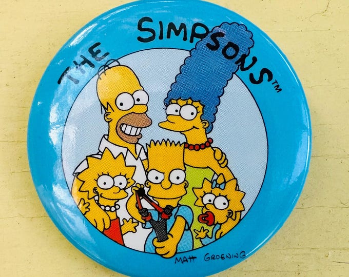 Vintage The Simpson's button, Bart Simpson pin, Vintage 1990s Novelty Pin, Vintage Simpsons pin, 1990s TV show, 1990s Memorabilia