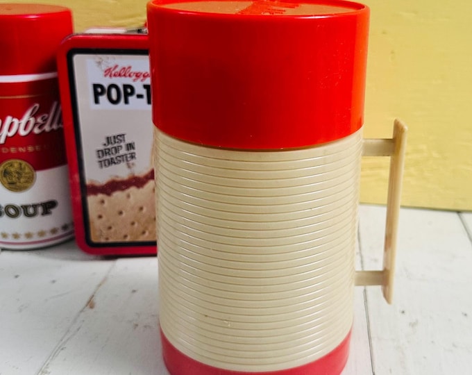 Vintage Aladdin Thermos, Red Aladdin Thermos, Vintage Thermos, Red Thermos, Vintage Kitchen, Retro Thermos, Retro Drinkware