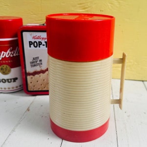 Vintage Aladdin Thermos, Red Aladdin Thermos, Vintage Thermos, Red Thermos, Vintage Kitchen, Retro Thermos, Retro Drinkware