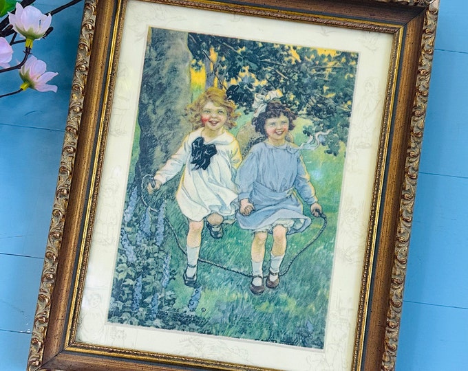 Vintage Little Girl Print, Baby Girl Nursery Decor, Victorian Girls Artwork, French Country Print, Little Girl Room Decor