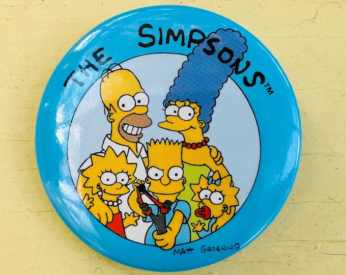 Vintage The Simpson's button, Bart Simpson pin, Vintage 1990s Novelty Pin, Vintage Simpsons pin, 1990s TV show, 1990s Memorabilia