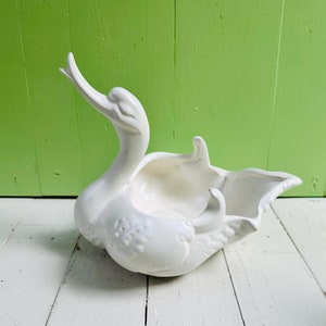 ヴィンテージ ハル陶器 白鳥プランター 大型白鳥プランター ミッドセンチュリー ハルプランター クリームウェア アート陶器 ヴィンテージプランター ヴィンテージ鳥装飾