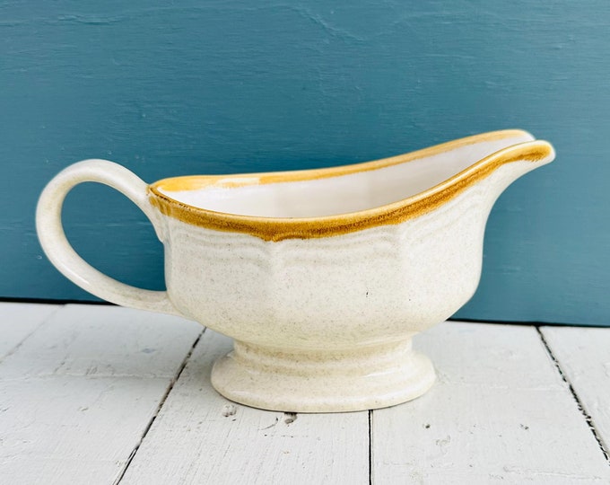 Vintage Mikasa Garden Club Gravy Boat Stoneware Gravy Boat EC 400 Vintage Neutral Dishes Vintage Dinner Dining Pieces Tablescapes