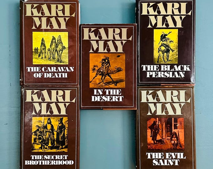 Karl May Adventure Book Set 5 Hardcover Volumes 1979 Seabury Press Black Persian Caravan of Death Desert Series