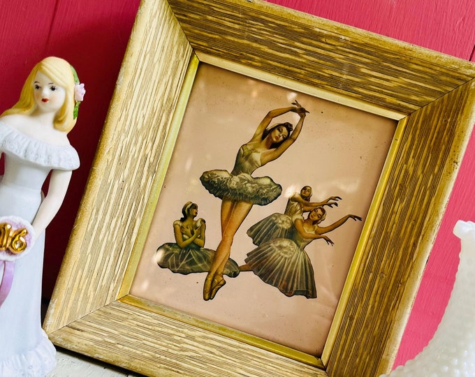 Vintage 1950s Ballerina wall decor, Vintage Ballerina picture, Ballerina bedroom decor, Girls Room Decor, Vintage Ballet Dancer wall hanging