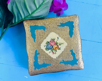 Vintage Floral Wooden Box, Decorative wooden jewelry box, Dresser display box, Boho jewelry box, wooden gift box, flower decor, hinged box