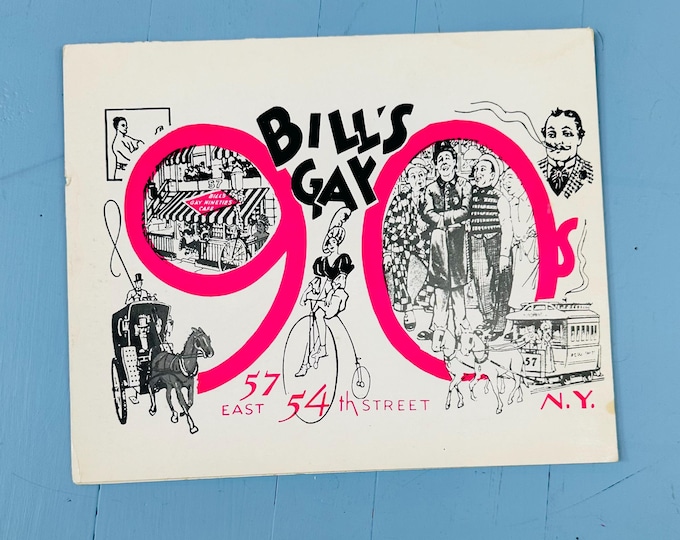 Vintage 1950s Bill's Gay Restaurant Souvenir Photo Speakeasy Prohibition Memorabilia NYC Restaurant Photograph Collectible Ephemera NYC