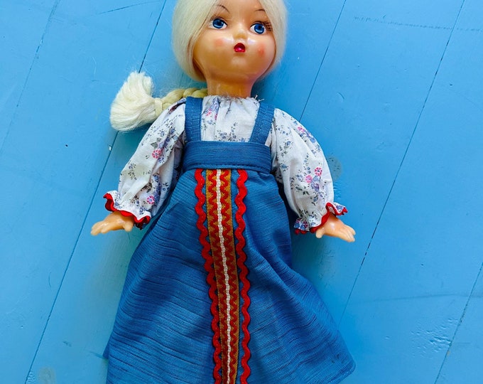 Vintage 70s Russian Doll USSR Soviet Union Collectible Doll Russian Baby Doll in National Dress Lenigrushka Doll International Doll 13 inch
