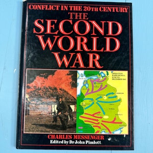 Vintage 80s &quot;Conflict in the 20th Century The Second World War&quot; book by Charles Messenger Vintage Kids World War II Book History Book