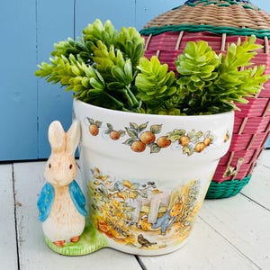 Vaso vintage anni '90 di Beatrix Potter Peter Rabbit, decorazione per la cameretta dei bambini, coniglietto pasquale