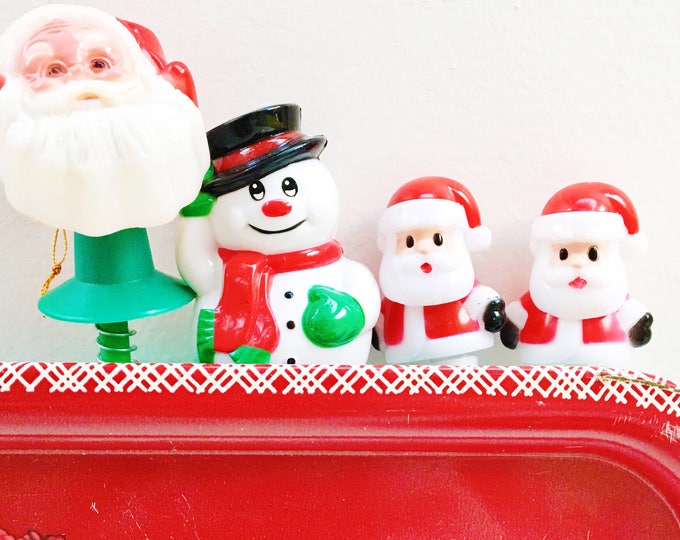 Vintage Christmas Stocking Stuffers, Set of Four, Vintage Christmas Novelty Items, Vintage Christmas Decor