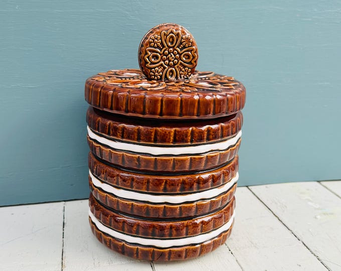 Vintage Oreo Cookie Jar, 1950s Stacked Sandwich Cookie Jar Advertising Collectible