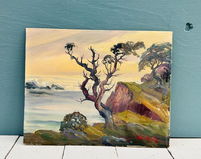 Original Mid Century Coastal Landscape Painting Signed Peter Koster New England Seascape Rockport Massachusetts